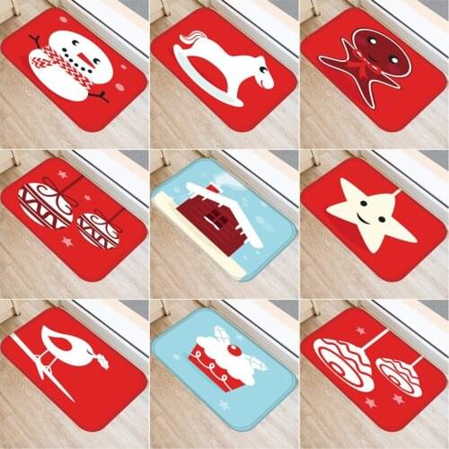 40x60cm Cute Diy Print Floor Mat Bathroom Ground Mat Slip Door Bath Pad Rug Living Room Carpet Cartoon Red Animal Bird Star