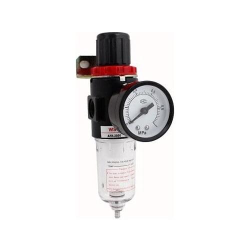 AFR2000 Compressor Regulator Pneumatic Air Filter 1/4 Inch PT w Pressure Gauge