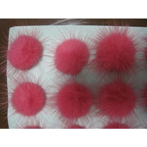 Free shipping!!!! DIY jewelry findings-30mm rubber red color mink fur ball/can select you need color