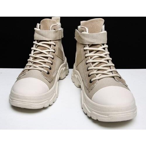 Men Ankle Boots Durable Breathable Canvas Boot for Men Comfortable Non Slip Fashion Motorcycle Boots Man Casual Autumn Shoes Man