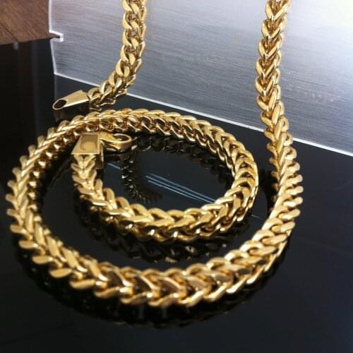 6mm High Quality 316L Stainless Steel Gold Color Figaro Box Rock Chain Mens Womens Necklace Hip-hop Jewelry 7"-40" Xmas Gift Hot