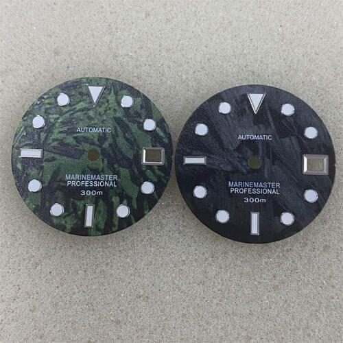 28.5MM Watch Dial w/ Green Luminous for NH35 Watch Movement Modification Part