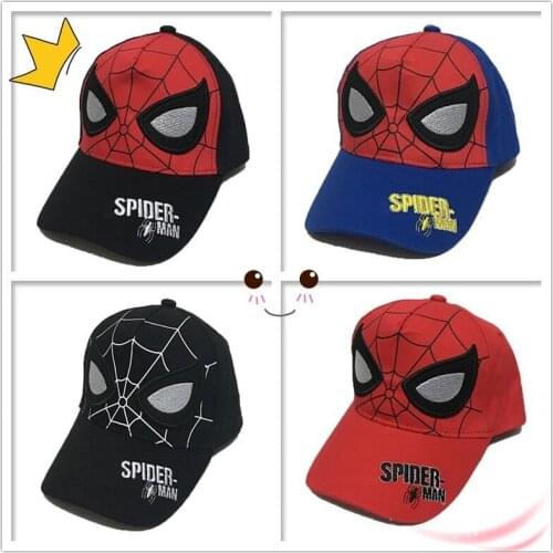 Disney Marvel Spiderman Cartoon Anime Childrens Sunshade Baseball Cap Cool Embroidered Boys and Girls Breathable Cap