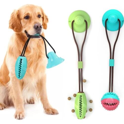 Interactive Pet Dog Suction Cup TPR Ball Toys Pet Molar Bite Dog Toys Rubber Safe Chew Ball Cleaning Teeth Toy For Dog Cat