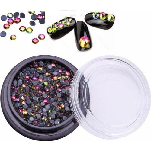 Hot Fix Transfer RHINESTONES Stones Beads Strass Nail Art Glass 1 Box Flat Back Nail Art Face Rhinestones Gems For Charm Filled