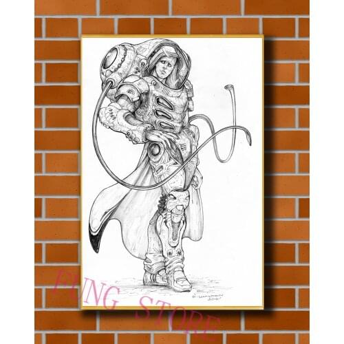 K044 Science Fiction Mech Warrior Robot Monster Originality Custom Silk Poster Home Deco Wall Art Christmas Gift