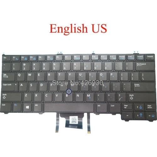 Laptop US Keyboard For DELL For Latitude E7440 P40G MP-12R63USJ698 PK130VN4B00 08PP00 8PP00 English with Backlit&Pointing new