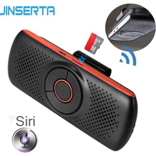 JINSERTA Bluetooth Speakerphone SIRI 3W Speaker Car Handsfree Kit MP3 Player TF Music play Connect 2 Phones Loudspeaker