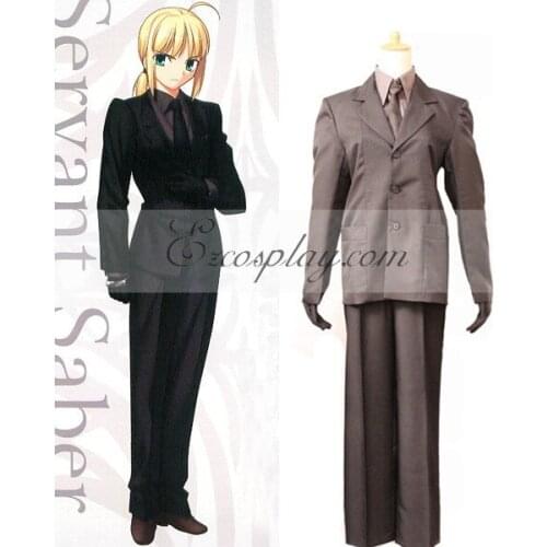 FateZero Saber Black Suit Cosplay Costume E001