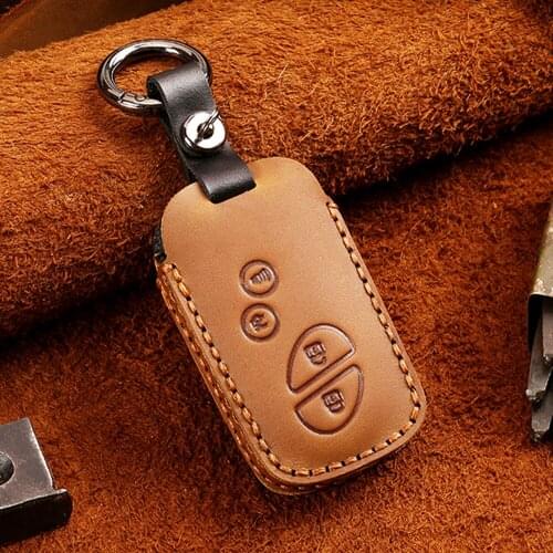 Handmade Leather Key Fob Case Cover For Lexus IS250 ES240 ES350 RX270 RX350 RX300 4 Buttons Remote Holder Car Accessories