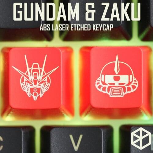 Novelty Shine Through Keycaps ABS Etched, Shine-Through STRIKE FREEDOM gundam zaku black red custom mechanical keyboard esc r4