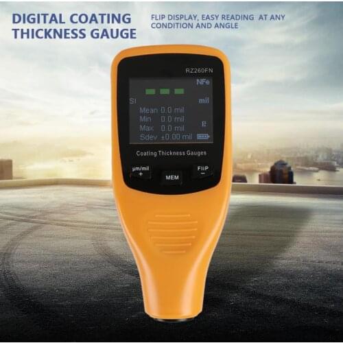 RZ260FN Mini Painting Coating Thickness Gauge Testing Tool for Car Body Width Measuring Instrument Paint Gauge Thickness
