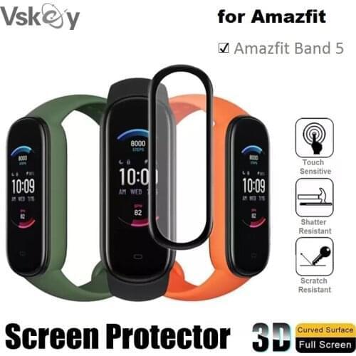 100PCS 3D Curved Soft Screen Protector for Amazfit Band 5 Smart Watch Full Coverage Protective Film (Non Tempered Glass)
