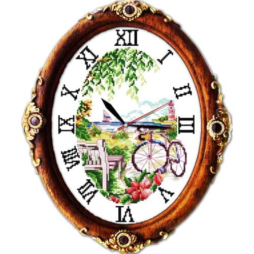 Seascape cross stitch kit 14ct 11ct count print canvas wall clock stitching embroidery DIY handmade needlework