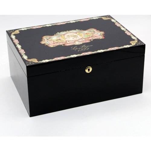 Original Cedar Wood Lined 2 Drawers Cigar Cabinet Humidor Red Vintage Design Humidor Big Capacity Tobacco Storage