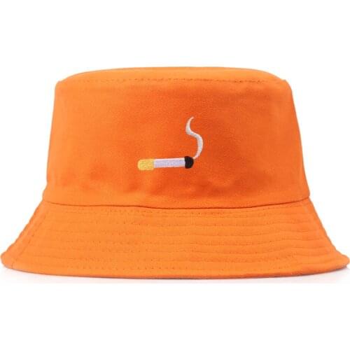 2020 new Unisex Bucket Hat Fisherman Caps Leisure Fashion Women Cigarette Embroidery Bob Caps Cotton Outdoor Beach Sun Hats