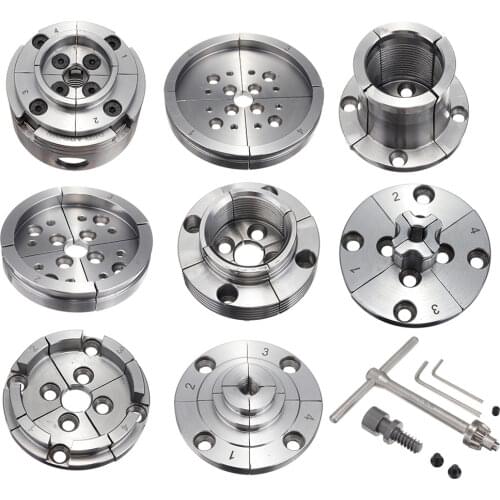 New Reversible 3.5 Inch Wood Turning Chuck 1-Inch x 8TPI Thread Wood Lathe Chuck Accessory Jaws Wood Lathe Turning Tool 9 Types