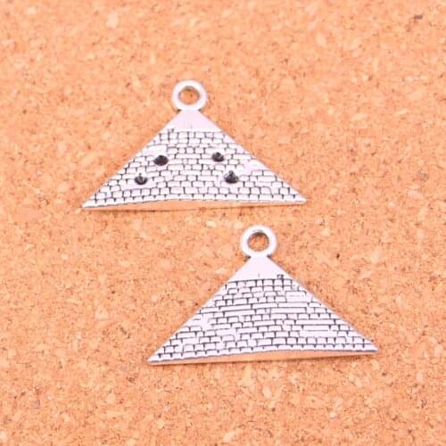 29Pcs Antique Silver Plated Egypt pyramid Charms Diy Handmade Jewelry Findings Accessories 20*32mm