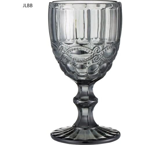 Relief Wine Glasses Drinking Cup Wedding Banquet Wine Glass Retro Diamond Champagne Juice Glass Beverage Goblet 240ml 8oz