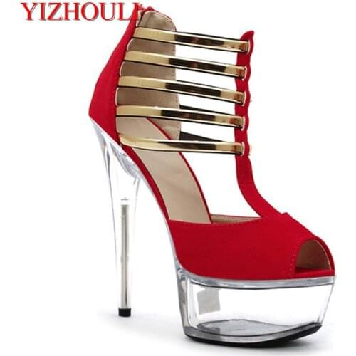 15 cm high with crystal sandals Platform shoes joker, open-toed shoes High fashion waterproof shoes