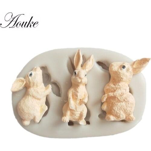 Rabbit shape silicone mold fondant cake mold chocolate fudge tool kitchen baking utensils