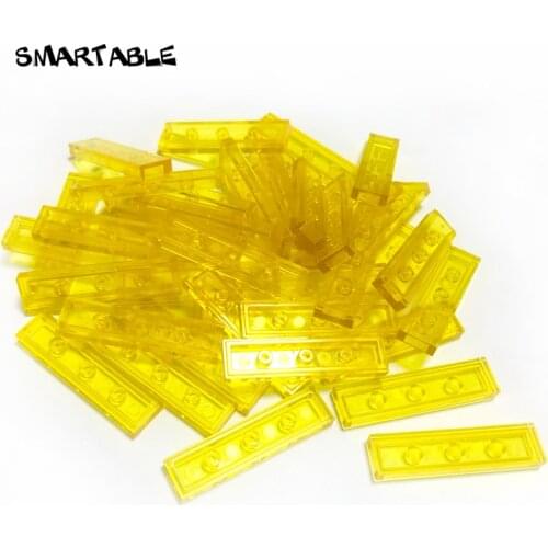 Smartable Transparent Tile 1x4 with Groove Flat Studs Building Blocks MOC Part Creative Toy For Kids Compatible 2431 170pcs/Lot