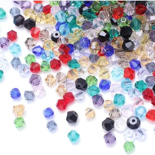 Top Quality 2mm Glass Bicone 380Pcs/Lot Faceted Crystal Loose Charms Curtain Bead DIY Spacers For Bracelets & Jewelry Gifts