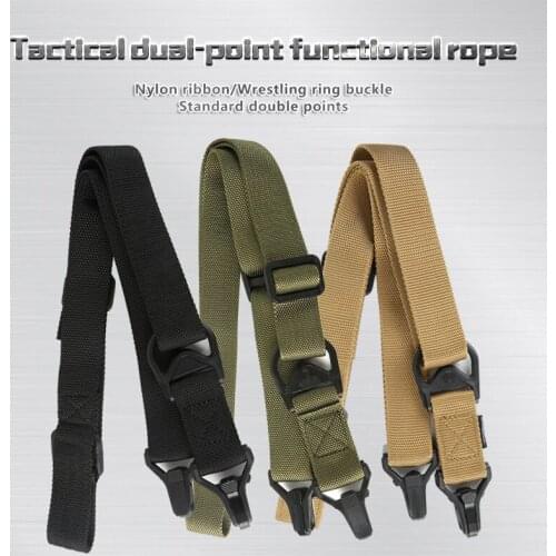 MS3 Tactical 2 Point Gun Sling Nylon Adjustable Multifunctional Safety Rope Rifle Airsoft Strap Hunting Shooting Outdoor Sports