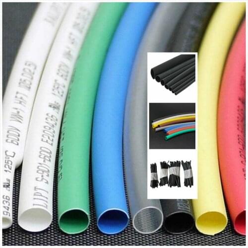 25mm-90mm 1Meter 2:1 Polyolefin Shrink heat shrinkable tube Insulation repair wire 0.6mm-22mm Various colors heatshrink tubing