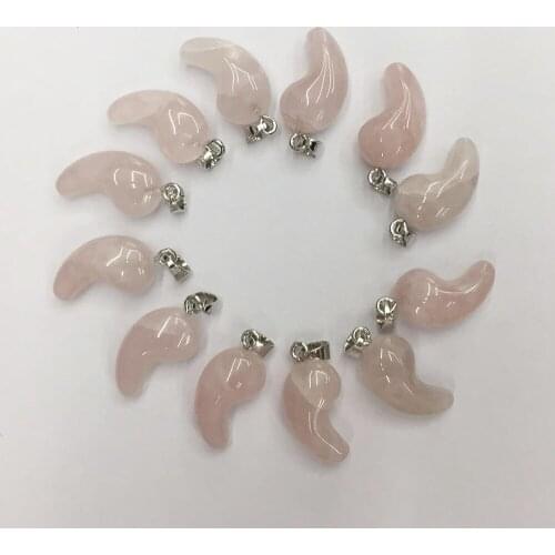 High-quality natural stone pink comma-shaped pendant, the best seller in 2020! 20pcs wholesale