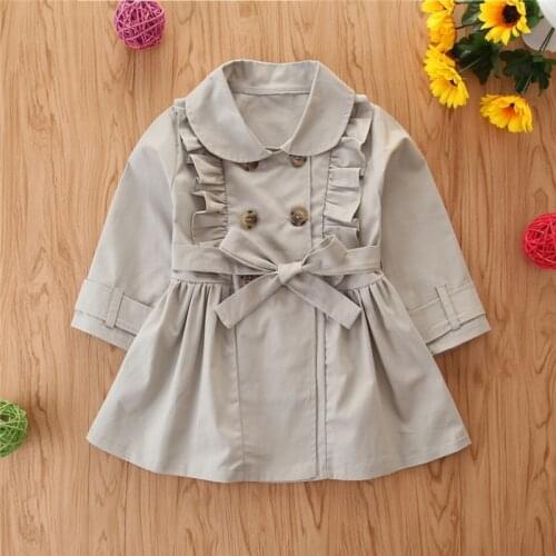 WEIXINBUY Trench Coats For Girls