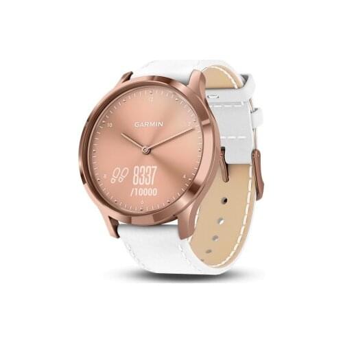 GARMIN vivomove HR High Quality Women white Italy Leather Waterproof Ladies Watch Women digital Clock Fashion Womens Watches
