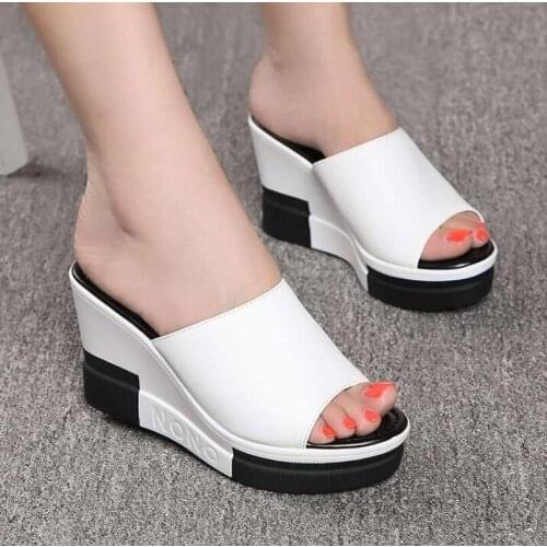 2021 Fashion Flip Flops Women shoes Slippers Platform Summer Shoes Open Toe Wedges Sandals Ladies Shoes women Plus Size 35-40