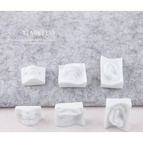 10pcs 2020 New Women Drop Earrings Niche Art Facial Features Mouth Ear Sculpture Resin Patch Earrings Diy Jewelry Accessories
