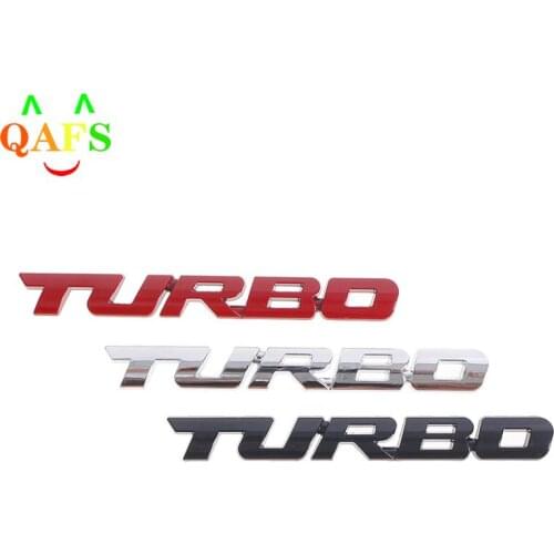 3D Metal Letter Turbo Car Motorcycle Emblem Badge Sticker Side Decoration