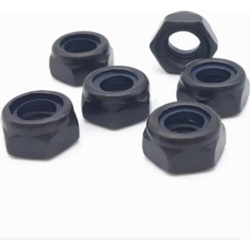 1000pcs/lot wholesale price DIN985 m2 M2.5 m3 m4 steel with black Nylon Lock Nut
