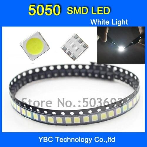 5050 SMD LED 1000pcs/lot Ultra Bright White Color Light Diode Wholesale