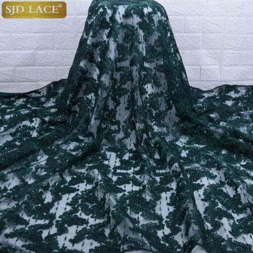 Sequined African Nigerian Mesh Lace Fabric High Quality Sequins French Tulle Lace Fabric For Very Soft Wedding Dress Sew A1750