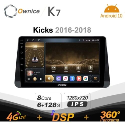Ownice K7 6G+128G Car Radio for Nissan Kicks 2016 - 2018 android 10.0 support Interior Atmosphere Lamp 360 4G LTE 1280*720 SPDIF