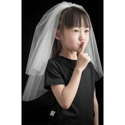 White Bridal Veil Short Flower Girls Veil Cut Edge Wedding Veil Mariage Accessrioes Mother Daughter Kids Veil velo da sposa