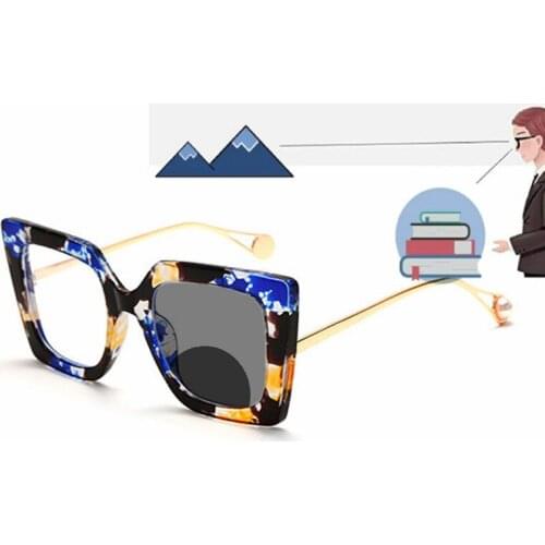 Oversized Bifocal progressive multifocal glasses transition sunglasses photochromic Driving reading glasses FML