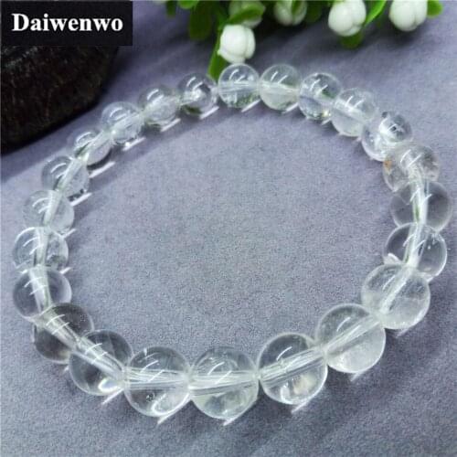AA Natural Stone White Quartz Crystal Beads Bracelet Charms for Women Gift