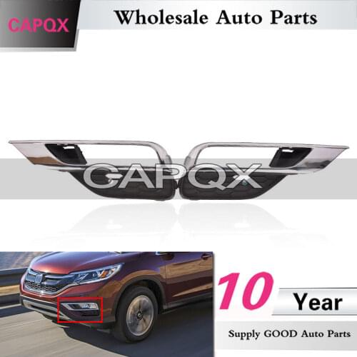 CAPQX Front bumper fog light cover Hood Trim Chroming For Honda CR-V CRV 2015 2016 RM1 RM2 RM3 RM4 FogLamp cap Fog lamp Frame