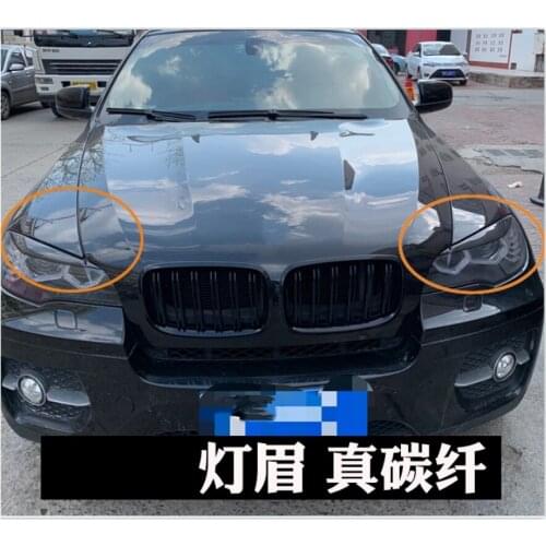 For BMW X6 E71 2008-2015 high-quality carbon fiber headlight eyebrow, headlight decoration bright strips Car Accessories