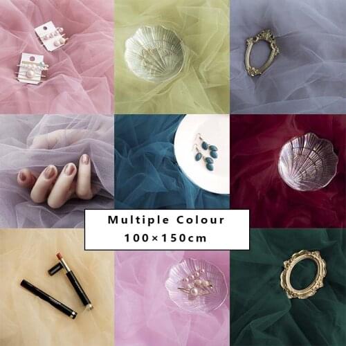 Photography Backdrops Bright Tulle Gauze Studio Photo Background Cloth for Beautiful Nails Earrings Bracelet Cosmetic Photograph