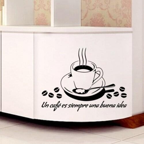 KUCADA creative cafe french Cabinet Stove wall sticker kitchen diy pvc for home decoration removeable mural decal WP1033 black