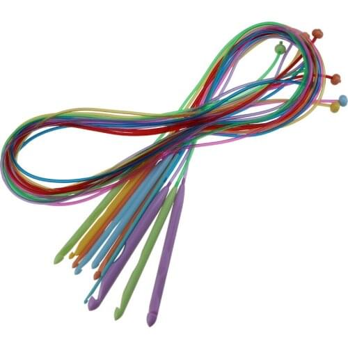 Circular Needles, Long Beaded Crochet Hooks 12 pieces/set, Knitting Tools, Sweater Needles, ABS Plastic Yarn Needle