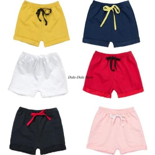 Summer Cute Girls Shorts Fashion Candy Color Kids Sports Short Waist Casual Beach Short Solid Childrens Clothing 1-7 Years
