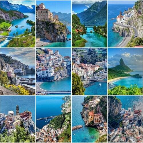 MomoArt Diamond Painting Scenery Picture Rhinestones 5D DIY Diamond Embroidery Seaside Full Square Mosaic Cross Stitch Wall Art