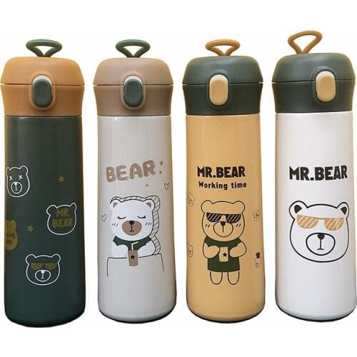 Cartoon Cute Vacuum Flask 304 Stainless Steel Thermos Bottle Student Water Cup Portable Travel Mug Water Bottle